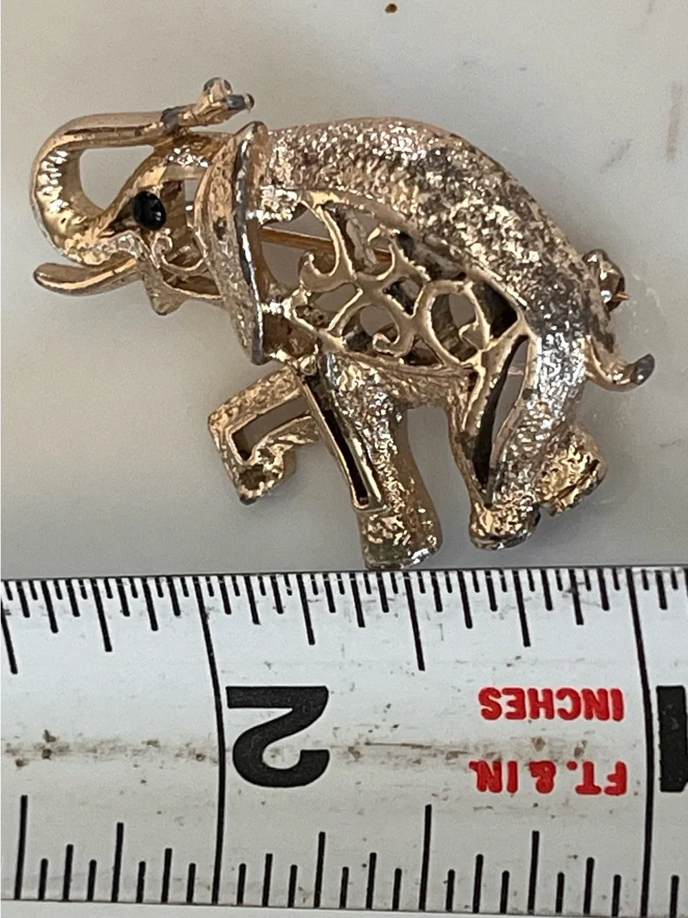 Vintage Gold Elephant Brooch Pin by Sarah Coventry